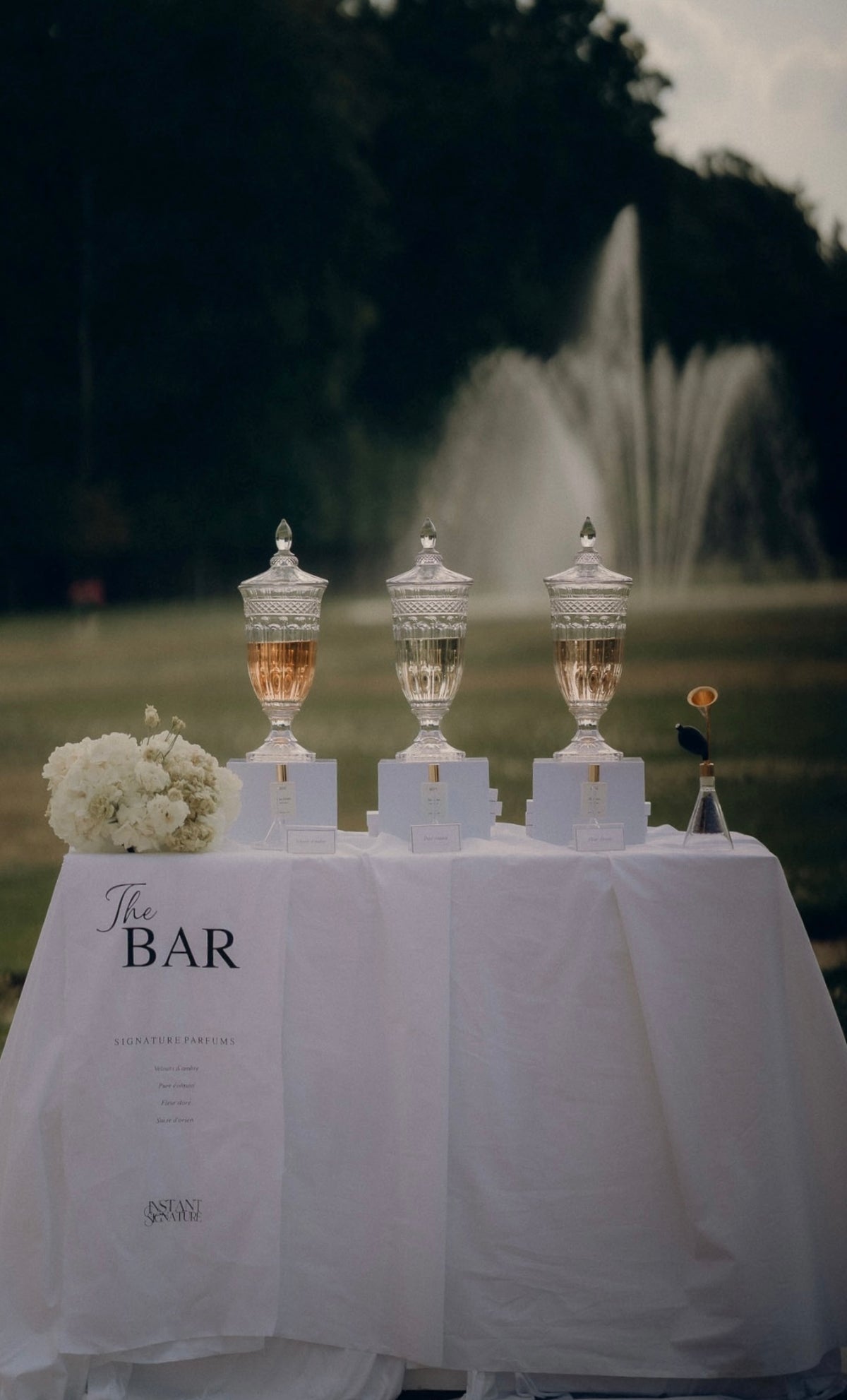 Le bar à parfums Instant Signature lors d'un mariage